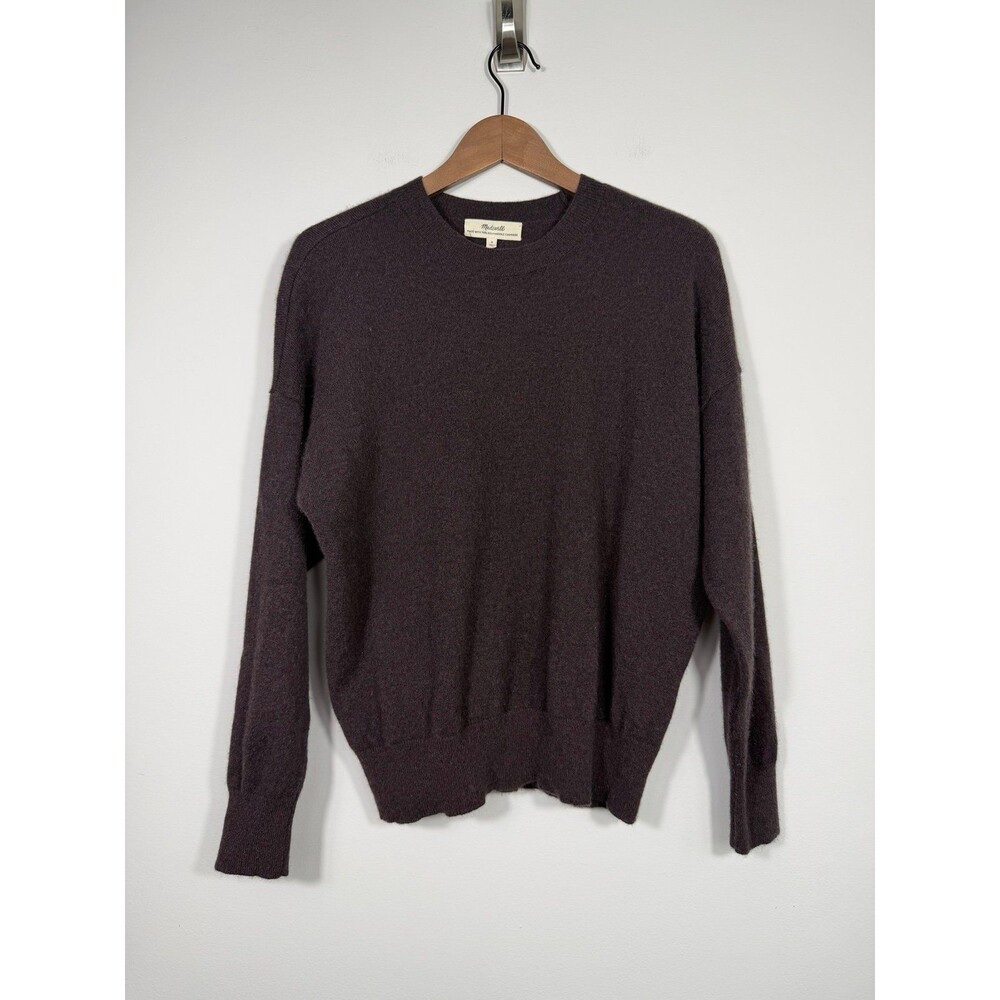 Madewell 100% Cashmere Crewneck Sweater Brown Relaxed Fit Medium